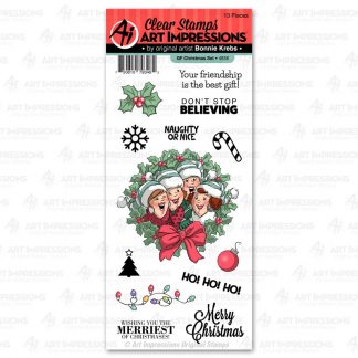 Christmas SNOWMAN Penguins Cling Unmounted Rubber Stamp Art Impressions 4172 NEW 