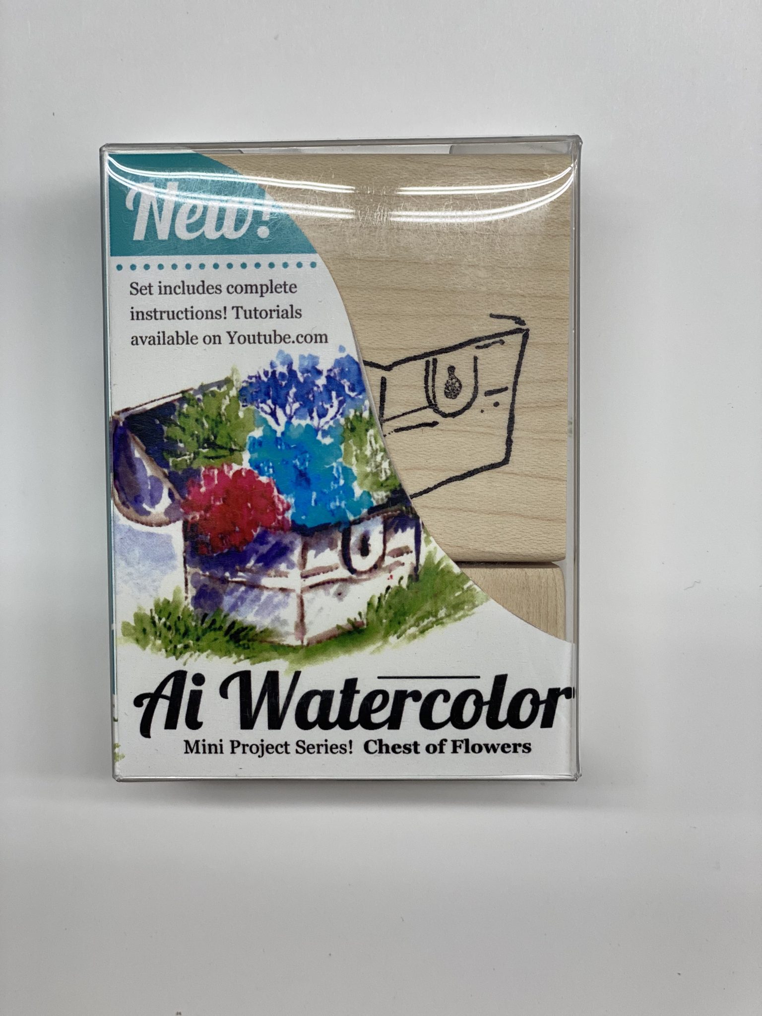 4604WCB – Chest of Flowers Wood Block Set – Art Impressions