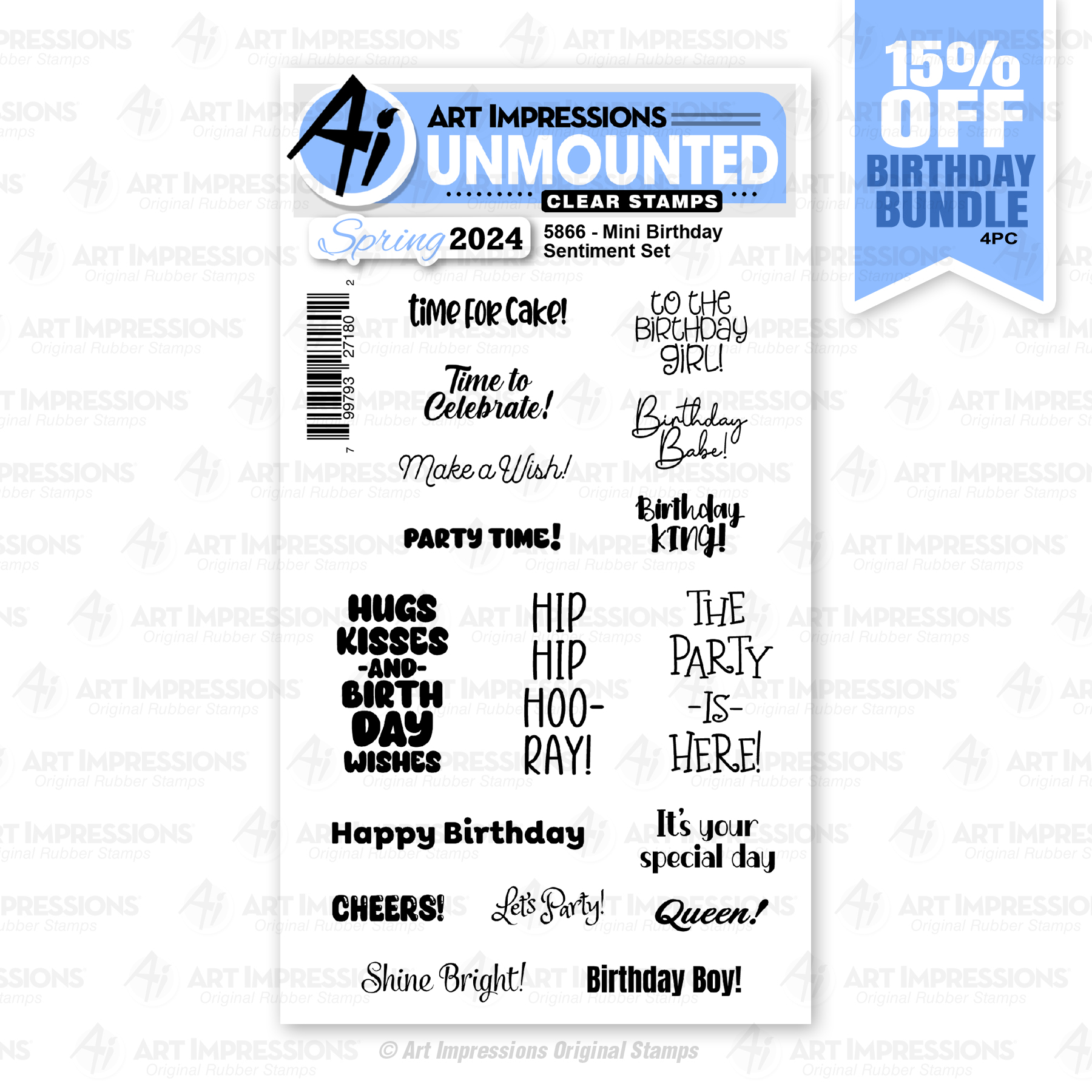 Happy Birthday Clear Stamp Set 2 Pack
