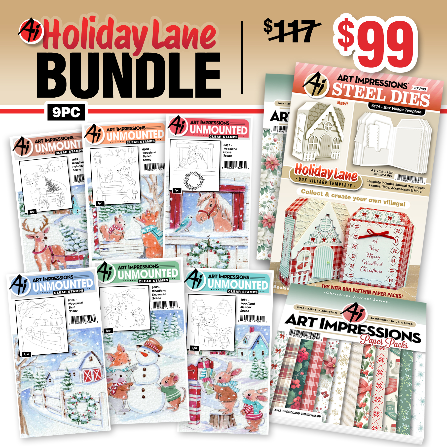 c6145 - Holiday Lane 9pc Bundle